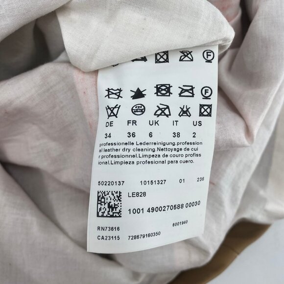 Hugo Boss Tan Leather Mini Sleeveless Dress | Size 2 - Picture 7 of 10